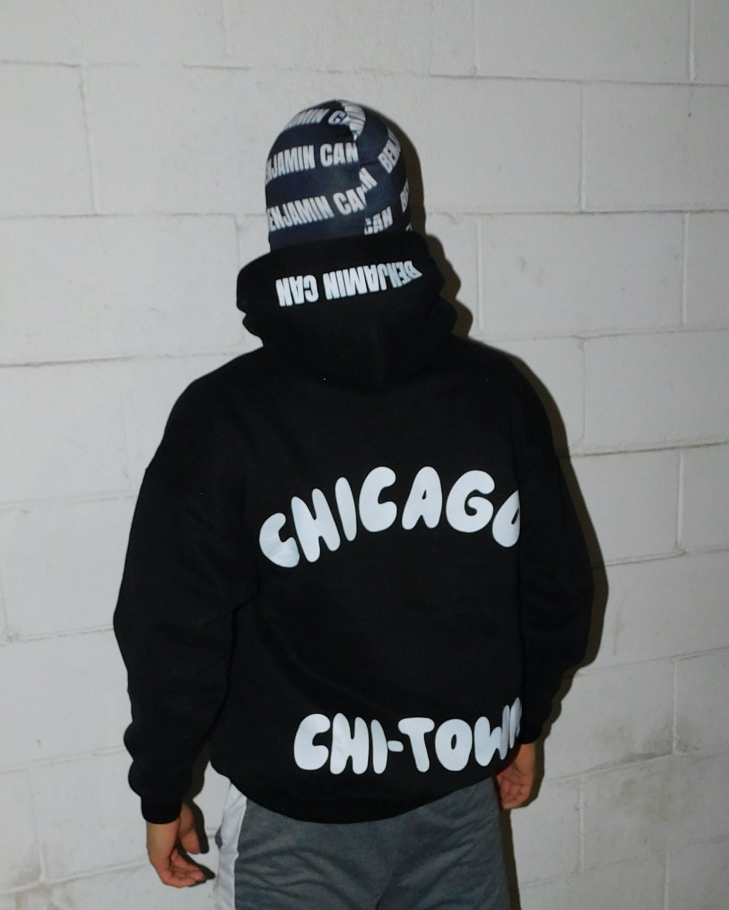 black chi-town hoodie Benjamin can